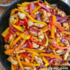 Sizzling Skillet Chicken Fajitas 8 Skillet chicken fajitas in a cast-iron skillet