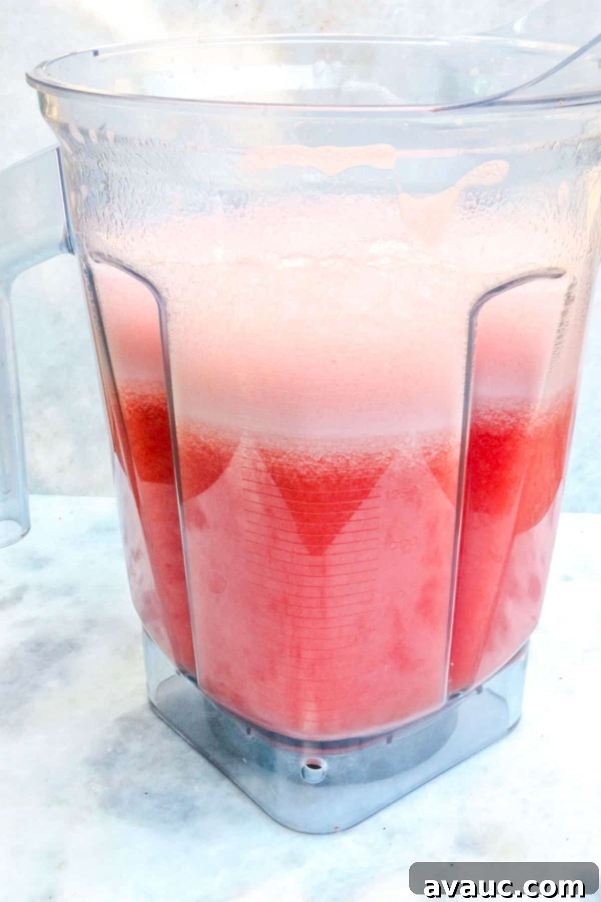 Blended Agua de Sandia in a high-powered blender