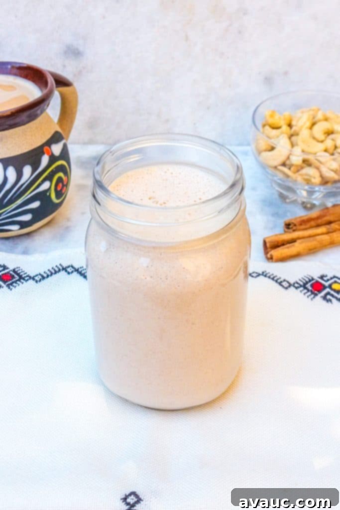 Velvet Mexican Cinnamon Cashew Cream 8 Jar with homemade cashew coffee creamer with Mexican cinnamon